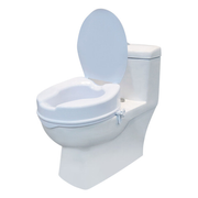 Raised Toilet Seat With Lid 10cm Rise Portable Home Aid Safety Riser