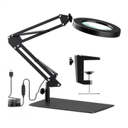 Magnifier USB Foldable LED Desk Lamp Table Light with Clamp