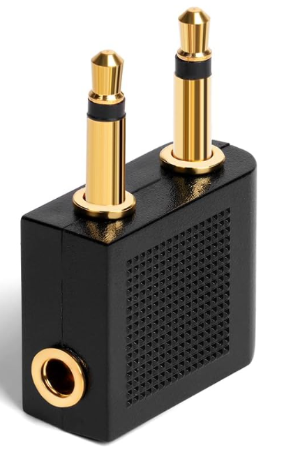 3.5mm Jack Audio Headphones Earphone Adapter for Aeroplane Airplane Plane Travel