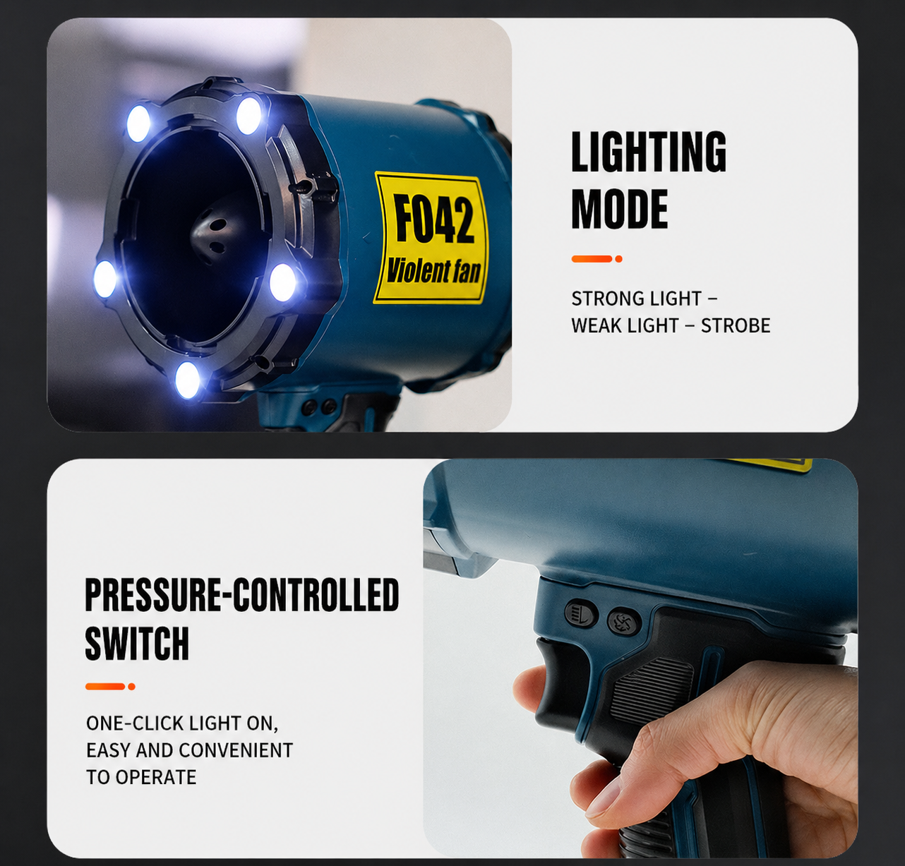 Turbo Jet Brushless Leaf Blower Violent Fan Compatible with Makita 18V Battery