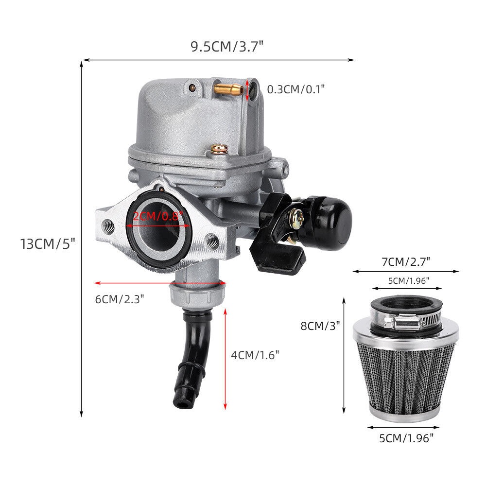 ATV Carburetor PZ19 with Fuel Filter and 35mm Air Filter for ATV Dirt Pit Bike