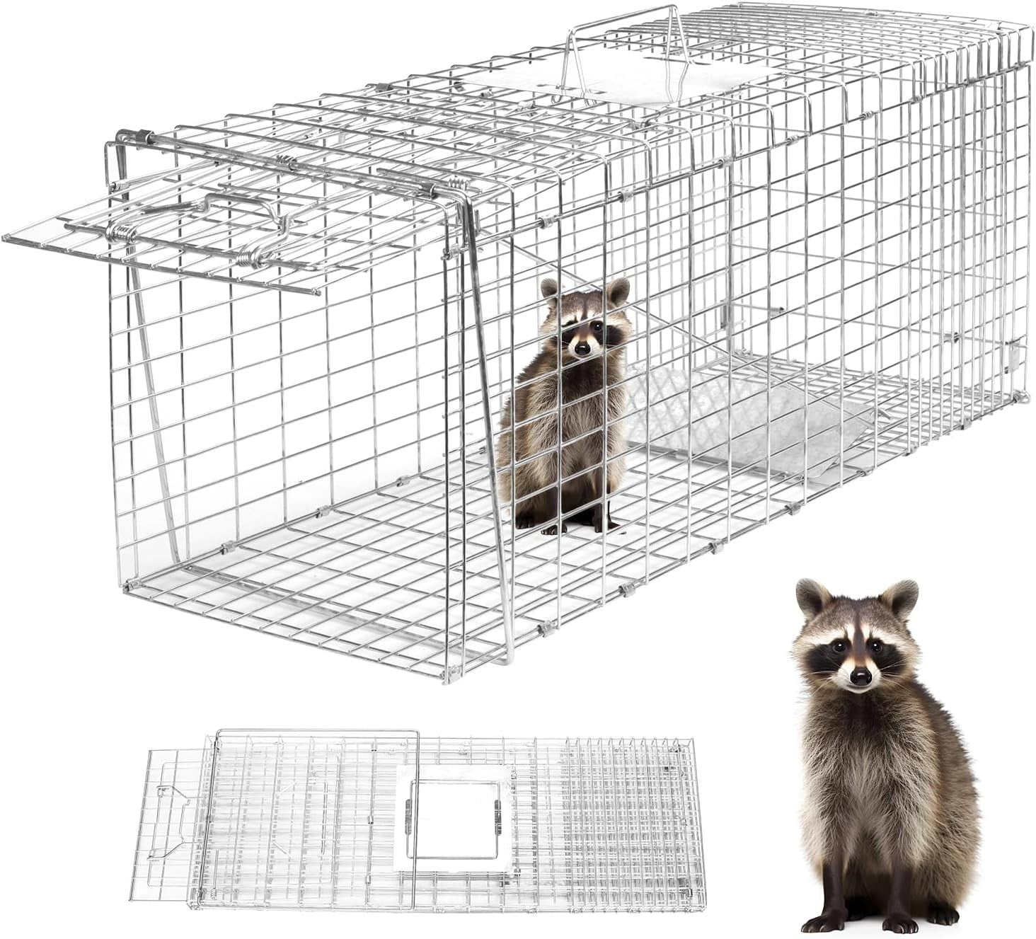 Animal Trap Cage Folding Humane Live Catch Possum Fox Rat Cat Rabbit Bird