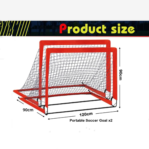 Red 2 Pack Kid Football Goals Pop Up Soccer Goals