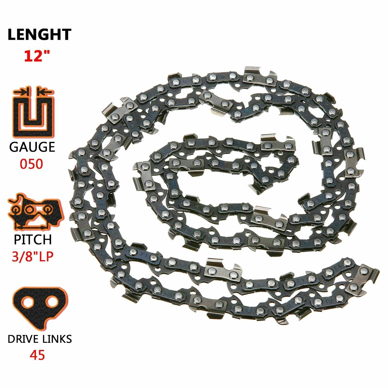 12" Chainsaw Chain Blade Saw Replace Semi Chisel