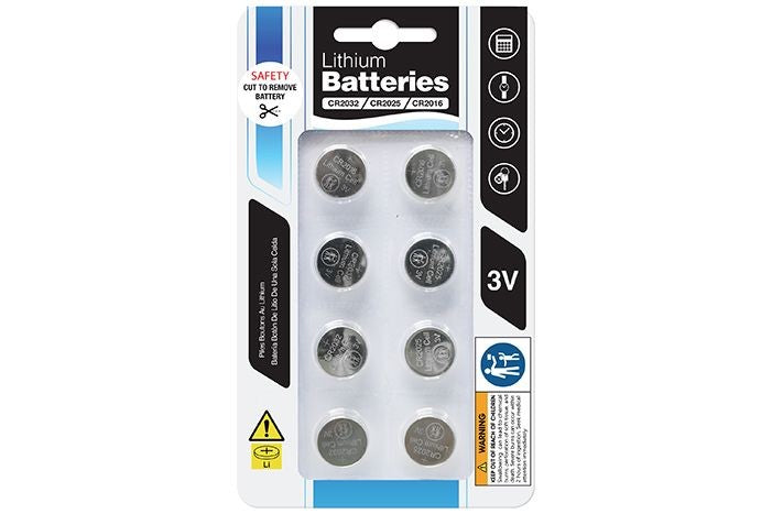 Lithium Cell Batteries Pack of 8 (CR2032/ CR2025/ CR2016) 3V