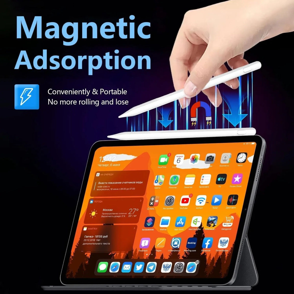 Universal Stylus Pen for iOS Android Windows iPad Samsung Tablet Power Display