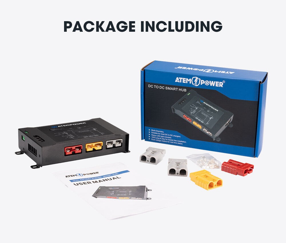 ATEM POWER Smart Hub Dual Battery System Fit DC to DC Charger