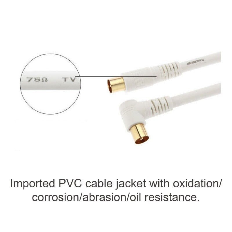 3M TV Antenna Cable Male to Male Aerial Flylead PAL Coax RG6 Quad shield