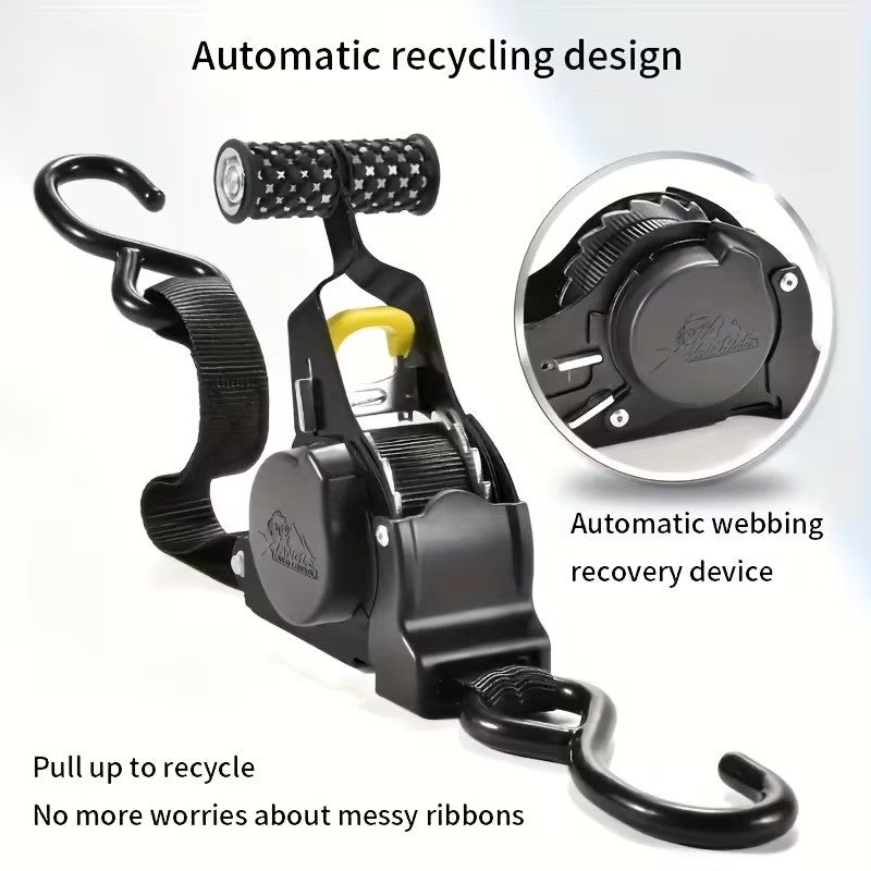 Heavy Duty Ratchet Straps Self Retractable Tie Down Straps with Soft Loops