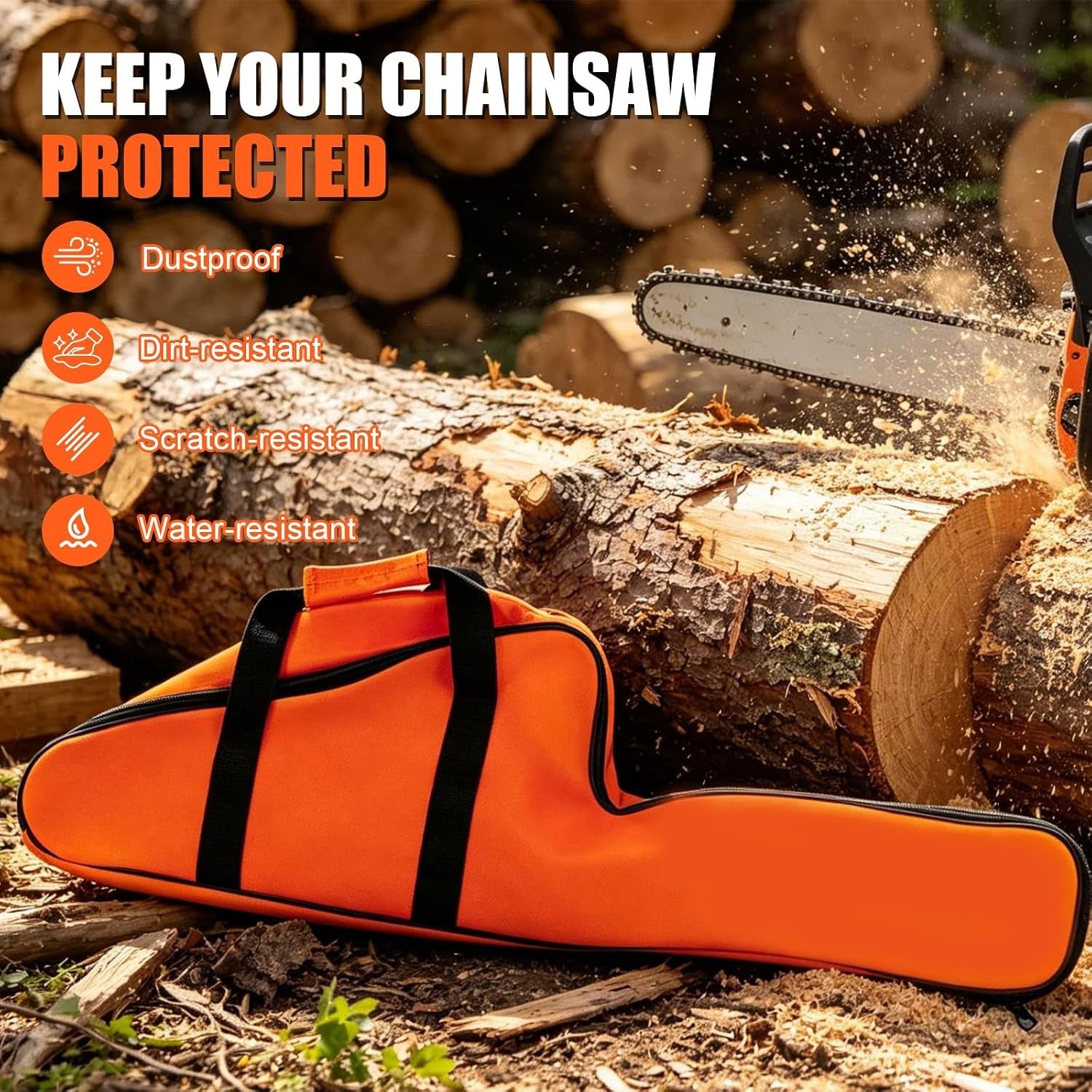 16"/18" Heavy Duty Chainsaw Bag Carrying Case Water Resistant with Handle