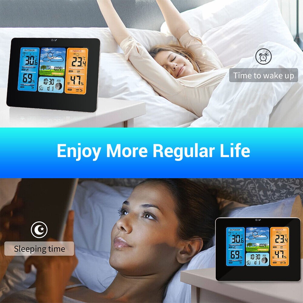 Wireless Digital LCD Weather Station Clock Calendar Thermometer