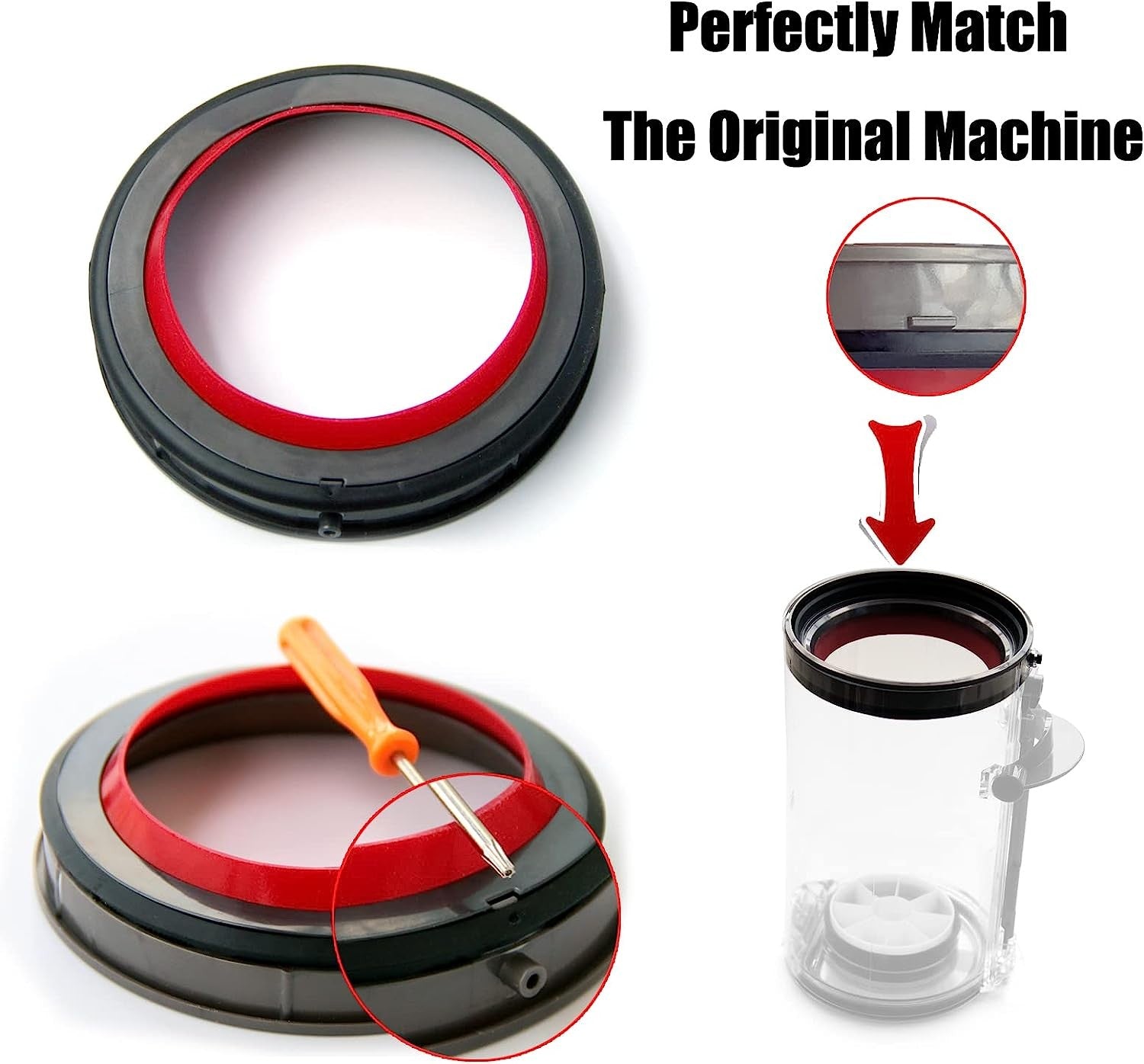 Top Fixed Sealing Ring Replacement for Dyson V10 SV12 Vacuum Dust Bin Cup New