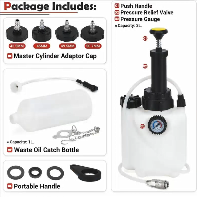3L Manual Pressure Brake Clutch Bleeding System