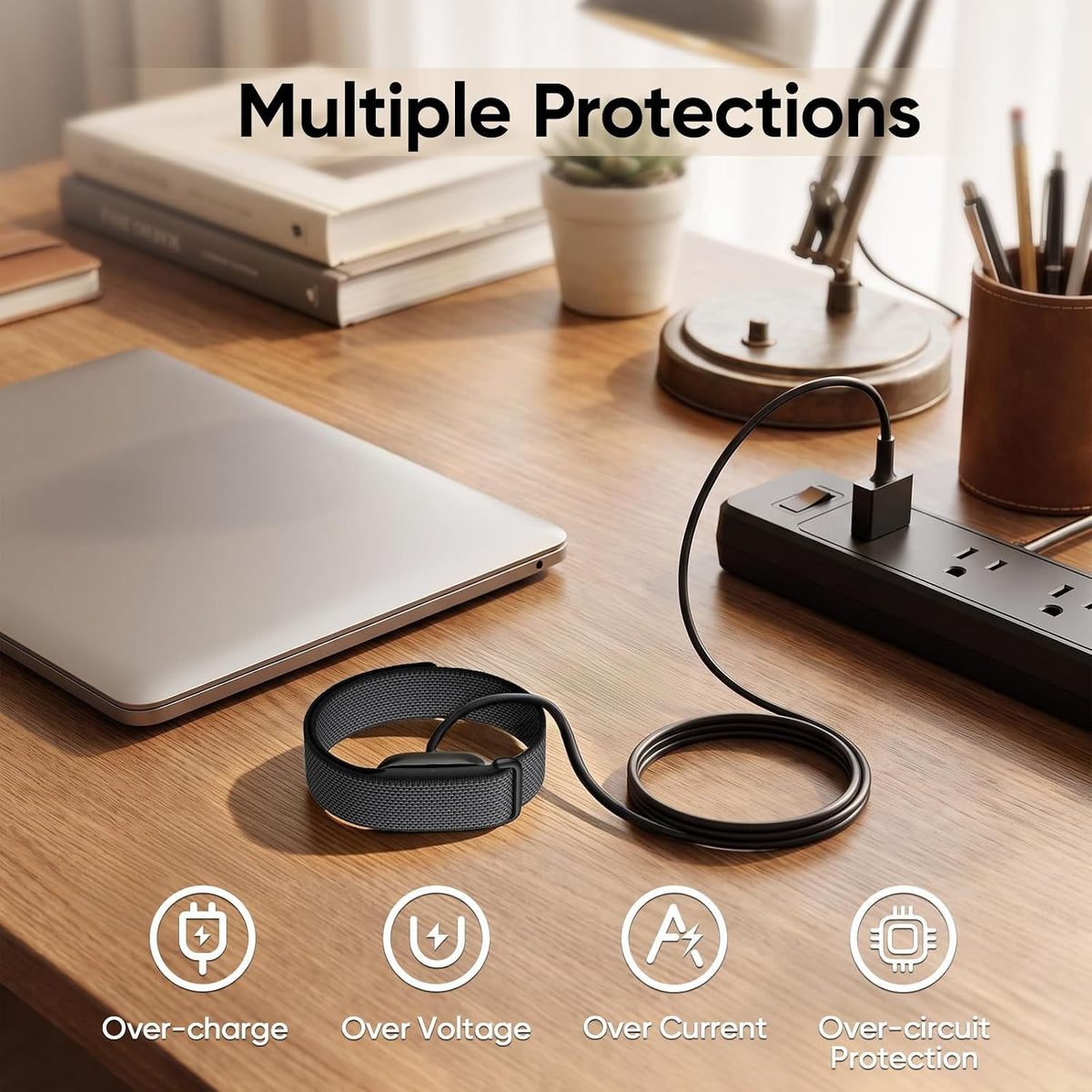USB Magnetic Charging Cable for Google Fitbit Air Activity Tracker Black
