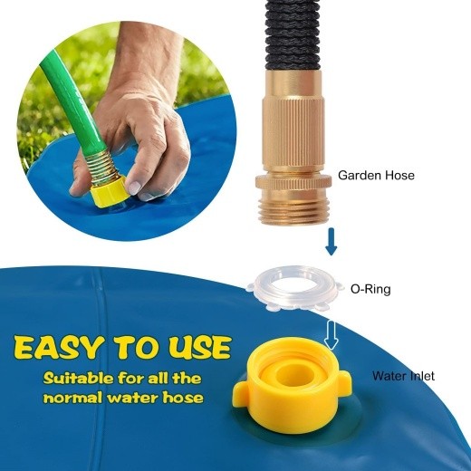 Pet Dog Sprinkler Splash Pad Mat Kids Water Play Spray Pool Toy 100cm