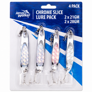 Jarvis Walker Chrome Slice Lures 2 Pack 3/4Oz & 1Oz Metal Fishing Lure Tackle