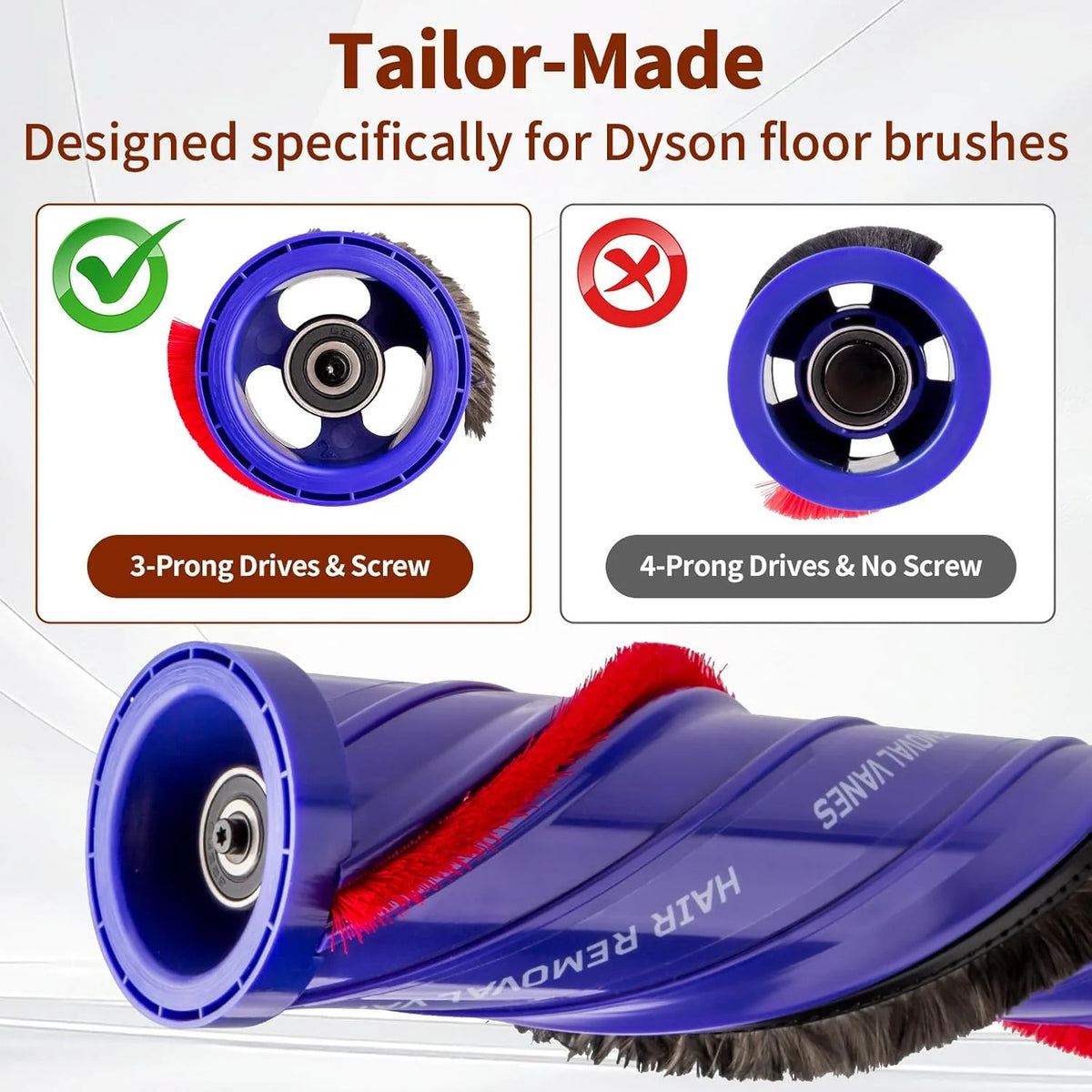 Replacement Anti Tangle Roller Brush For Dyson V10 SV12 SV27 Part Num 968266-02