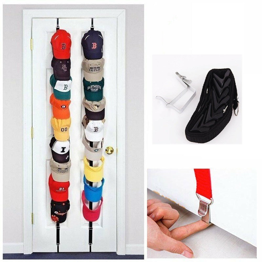 Adjustable Over Straps Hook Door Hanger Hat HandBag Rack Organizer