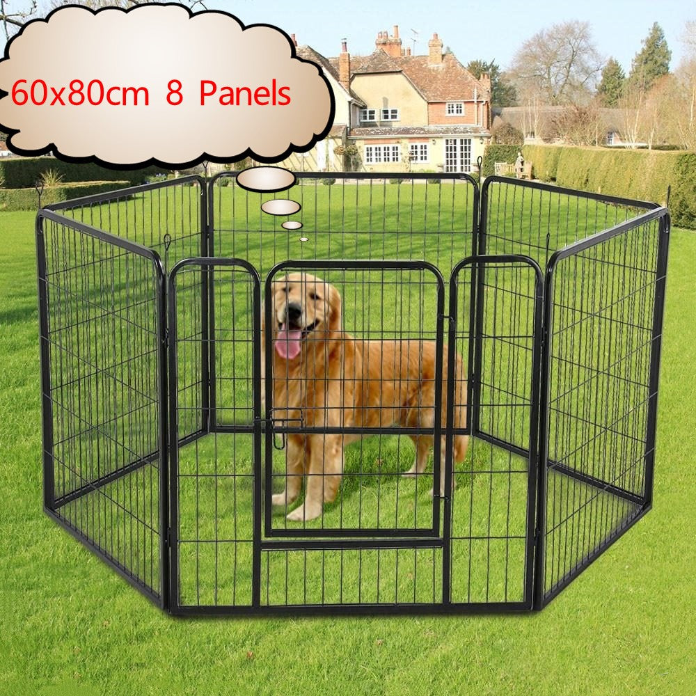 Pet Dog Playpen Cage Enclosure Fence Puppy Play Pen 60x80cm 8 Panels