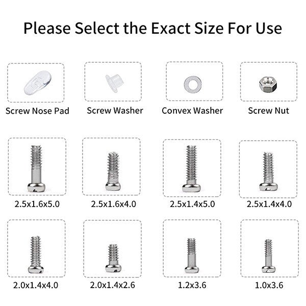Eyeglass Repair Kit,1220 Pcs Glasses Screws Kit and Nose Pads with Screwdrivers
