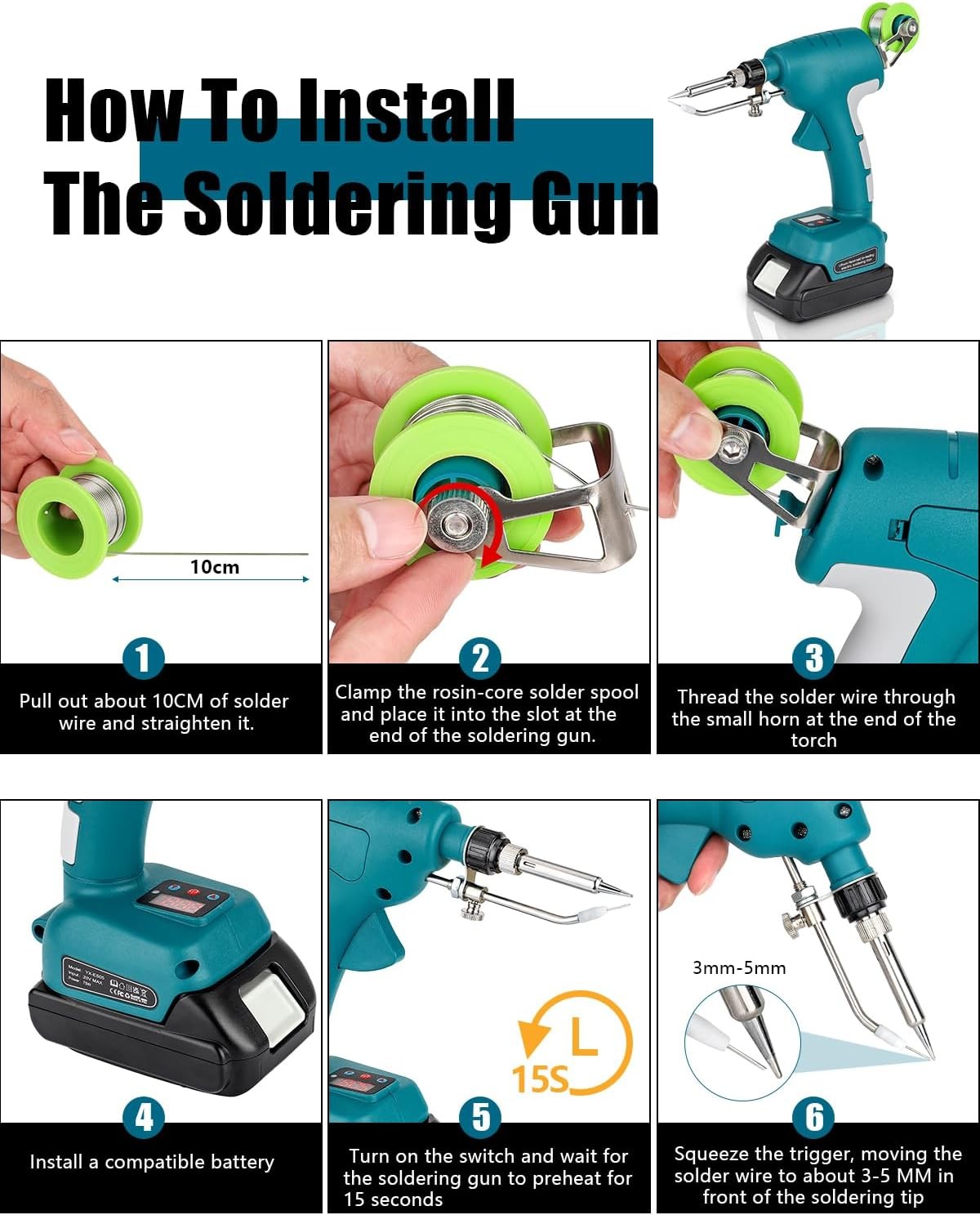 Cordless 75W Soldering Welding Welder Iron for Makita 18V Battery Solder Tips