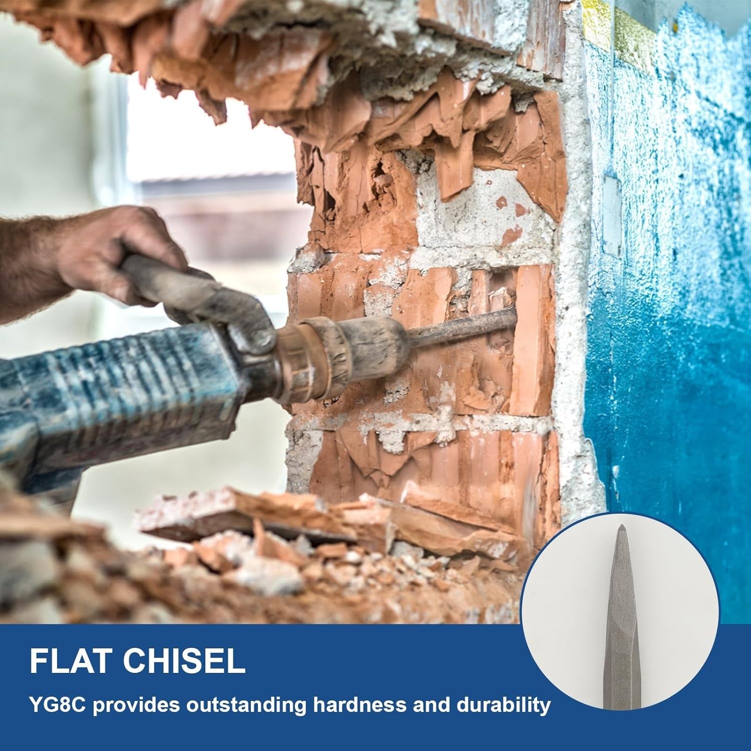 Rotary Hammer Drill Bits Set & Chisels Concrete Masonry Hole Tool 17pcs