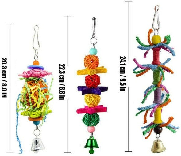 10PCS Parrot Hanging Swing Bird Toy Harness Cage Ladder Parakeet