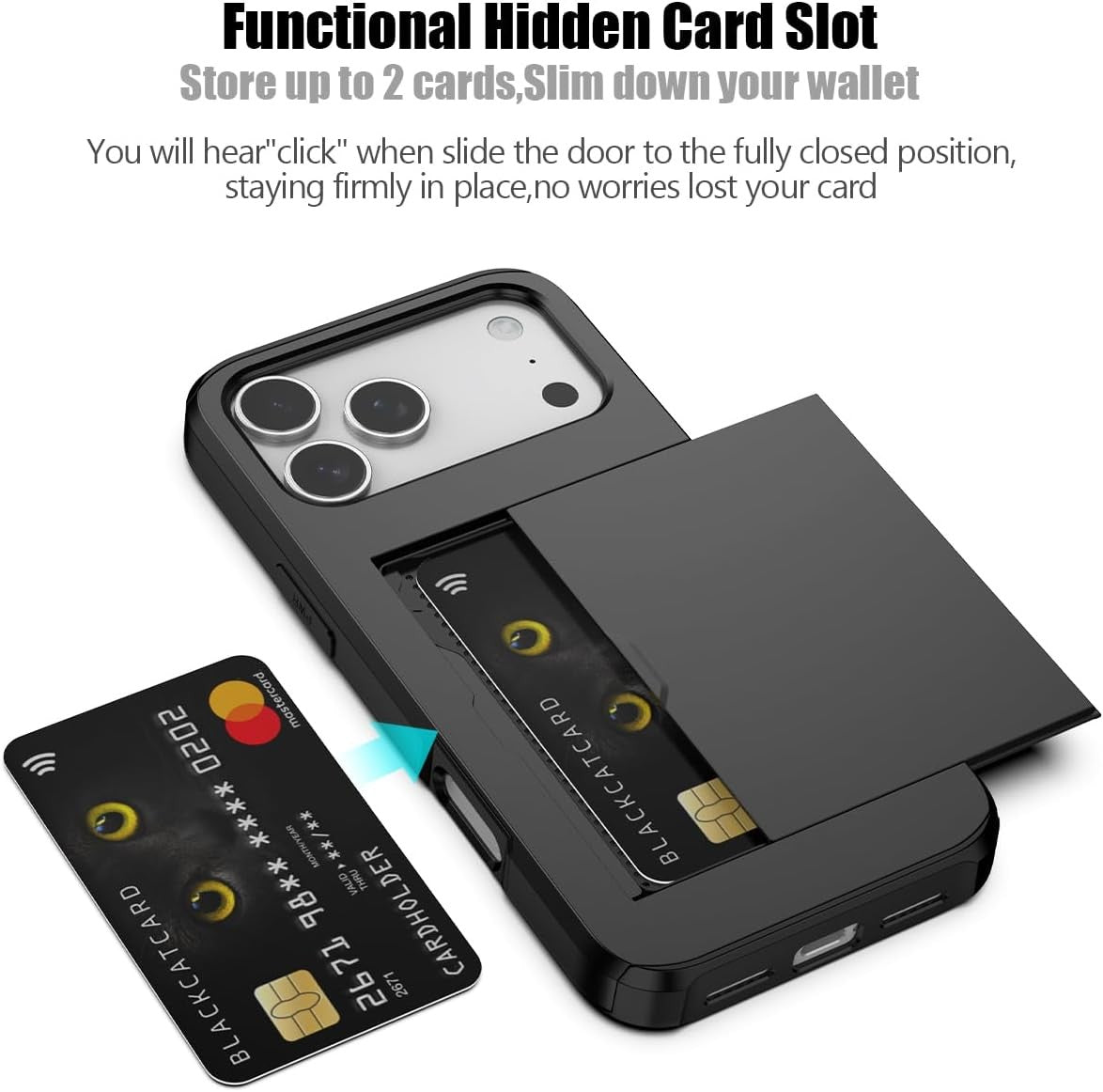 Shockproof Card Slots Back Holder Rugged Case Cover For iPhone 17 Pro Max