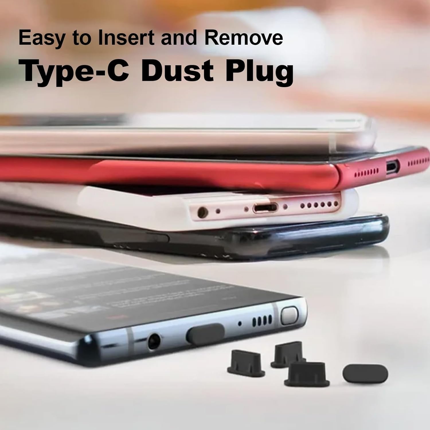 4x Silicone Type-C Dust Plug USB Charging Port Protector Phone Charger Cover Caps