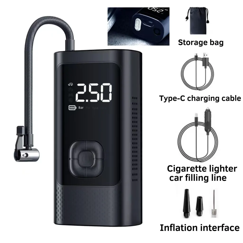 Air Pump Tire Car Electric Inflator Bike Pump Mini Wireless Portable Pump