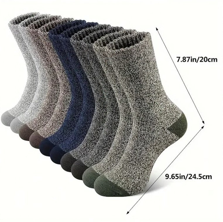 5 Pairs Merino Wool Socks for Men Thick Winter Hiking Warm