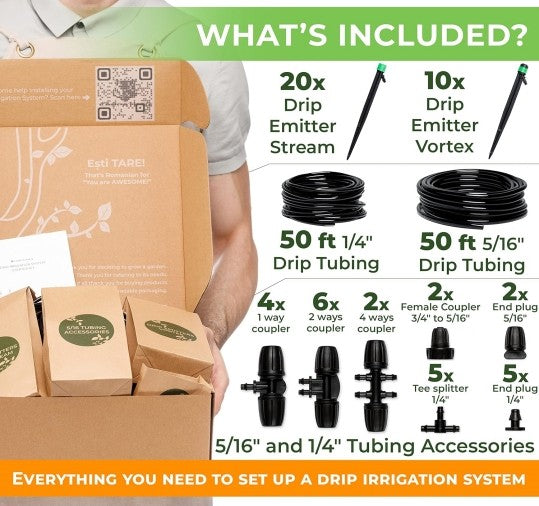 15m+15m Watering Drip Irrigation Hose Kit System