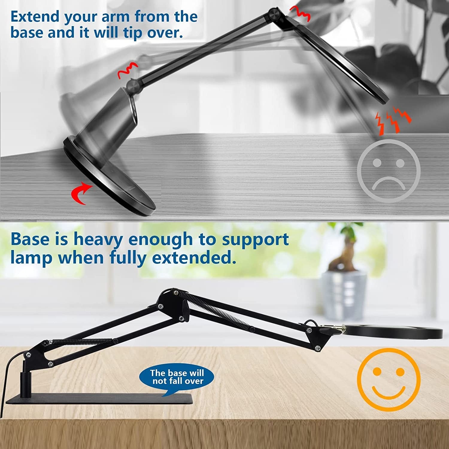 Magnifier USB Foldable LED Desk Lamp Table Light with Clamp