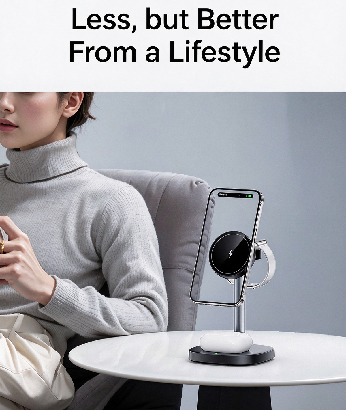 Magnetic Wireless Fast Charging Station 15W for iPhone, Apple Watch and AirPods
