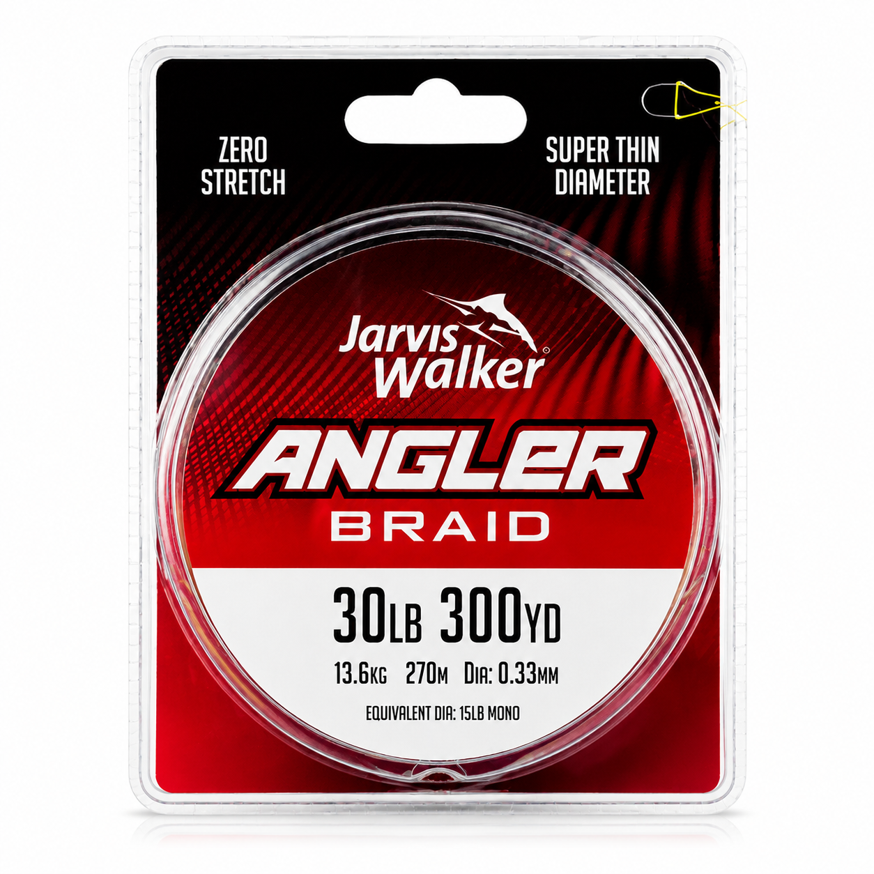 Jarvis Walker Angler Braid Fishing Line 2 Pack 30lb 300yd Chartreuse PE Braid