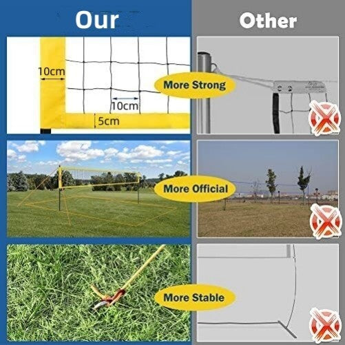 Outdoor Volleyball Net Set with Adjustable Pole