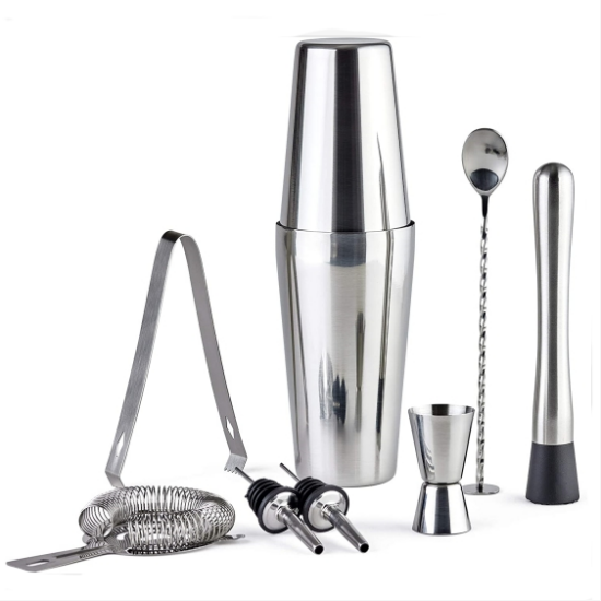 9 Pcs Professional Cocktail Shaker Set Bartender Kit