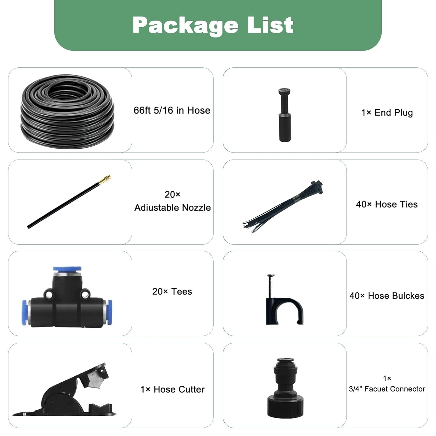 20M Adjustable Watering Irrigation Misting System Kit