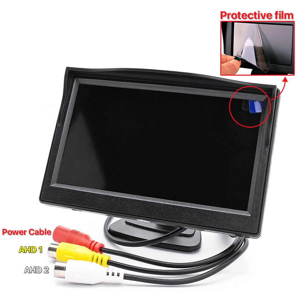Wireless 5" Monitor Reverse Camera Rear View Backup Parking Cam Kit Night Vision