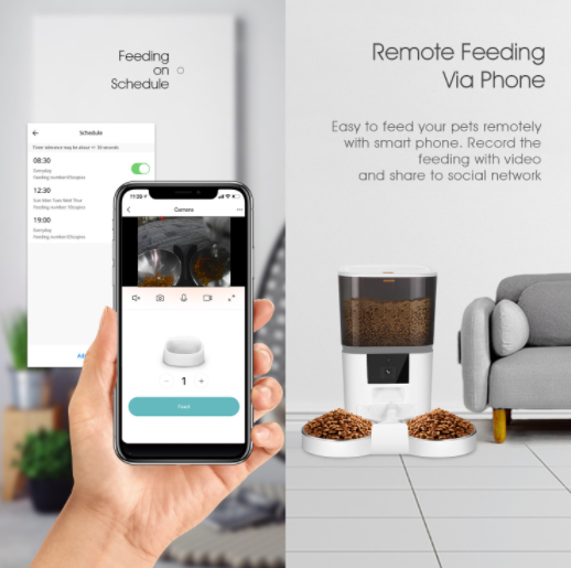 Pet Feeder, Dog Cat Feeder 6L Automatic