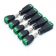 10x 12V Jack Connection 5050 3528 Led Strip Light Connector Power Supply Adapter