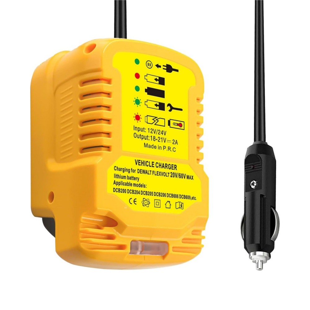 DCB112 Mini Car Charger for Dewalt 18V 20V Battery Car Charger Cigarette Lighter
