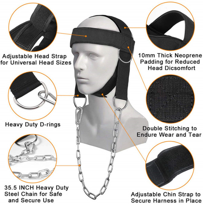 Head Neck Harness Weight Lifting Strength Exercise Strap