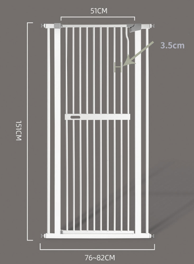 Extra Tall 150cm Pet Security Gate Safety Guard Adjustable Fit Width 76-82CM