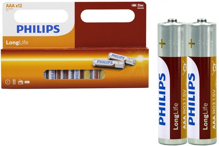 Philips Battery Zinc Carbon AAA (Pack of 12)
