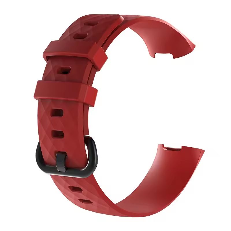 Fitbit Charge 3 / 4 Watch Soft Silicone Replacement Band Strap Diamond Texture