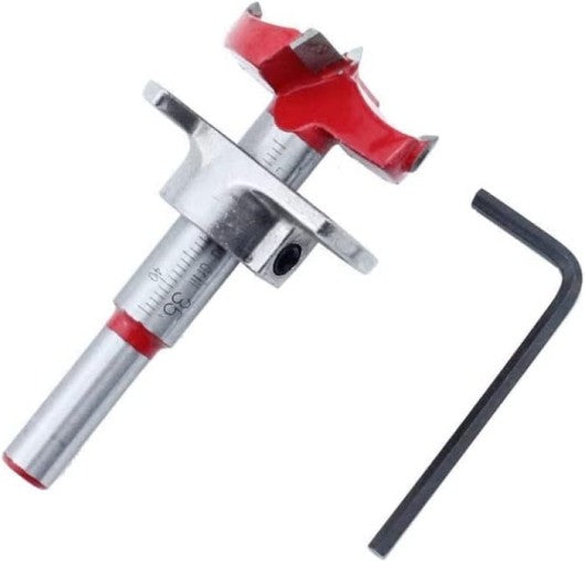 35mm Door Hinge Hole Saw Cutter Concealed Hinge Jig with Forstner Bits Positioner