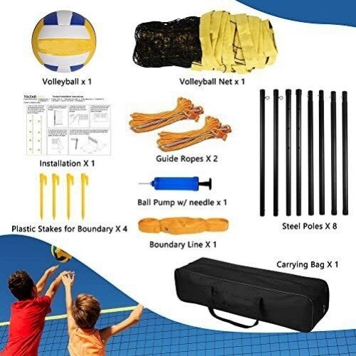 Outdoor Volleyball Net Set with Adjustable Pole