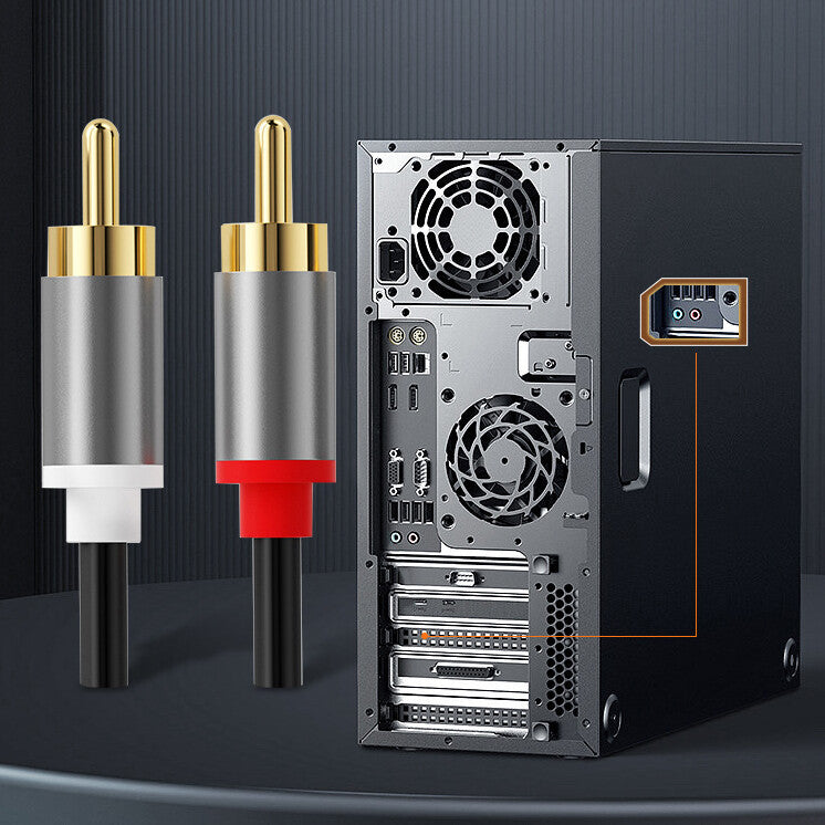 1.5/3/5 M Premium Quality AUX 3.5mm to 2 RCA Cable Y Converter Cord Connector