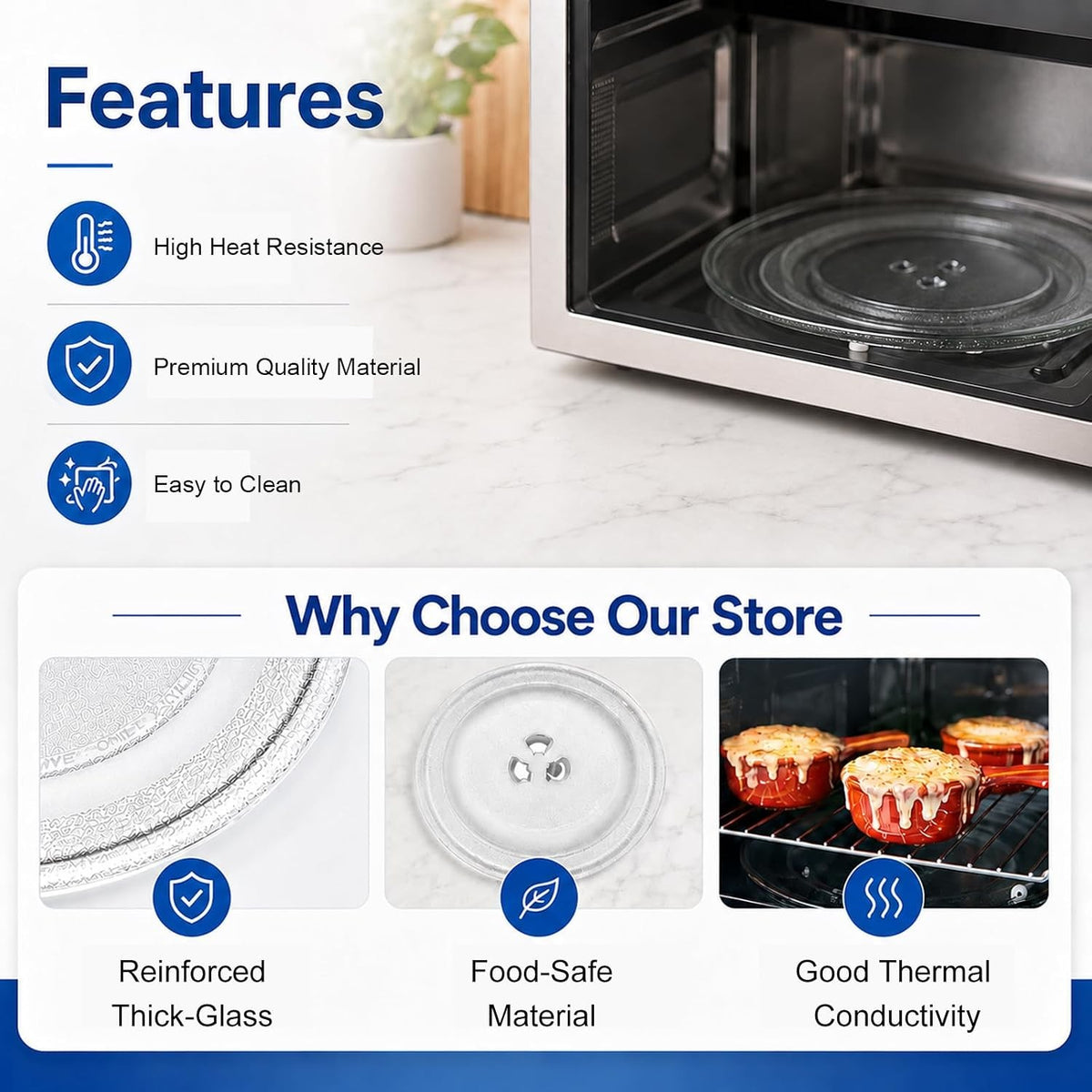 245mm Microwave Plate Oven Turntable Parts Food Heating Glass Tray